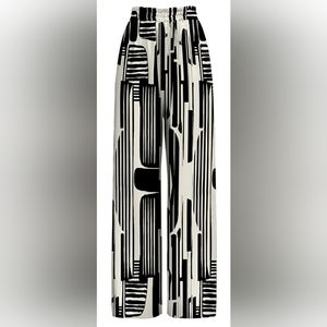 Diarrablu Black & White Silk Pallazo Pants
